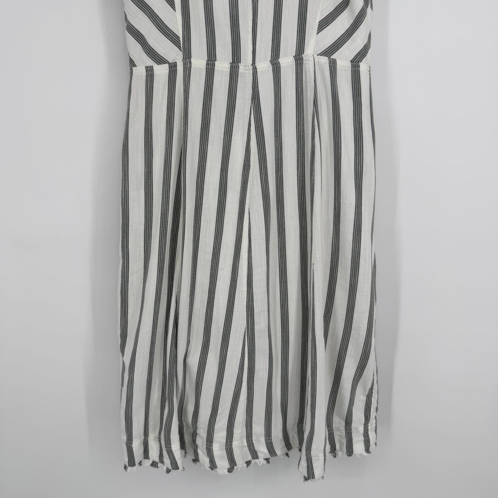 Maeve Anthropologie Striped Dress 12 Button Front Sleeveless Pockets Midi Casual - Picture 7 of 9